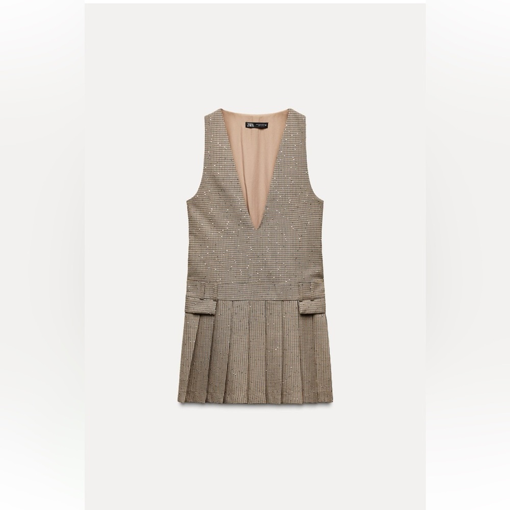 PLEATED PINAFORE DRESS - Picture 3 of 9